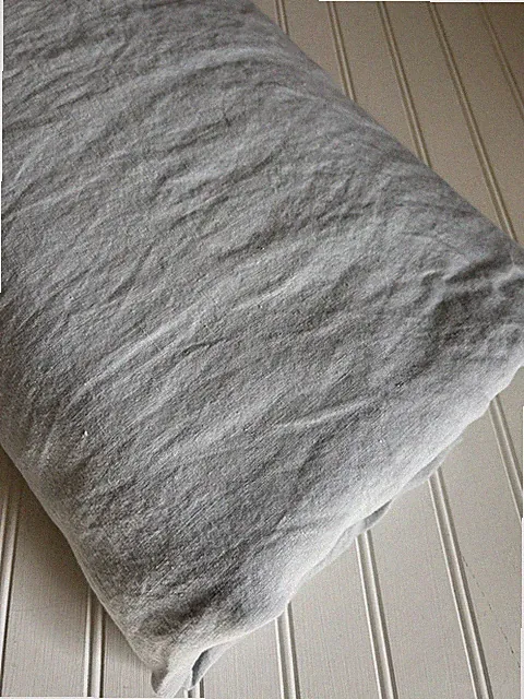French Linen Duvet Cover by Malouf Woven Light Gray KING