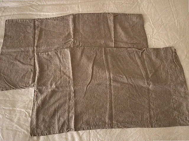 MALOUF FRENCH LINEN KING PILLOW CASES gray x2