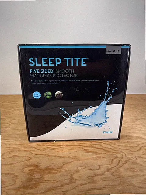 Malouf Sleep Tite 5ided Smooth Mattress Protector Twin Waterproof Hypoallergenic