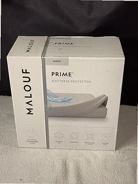 Malouf Sleep Tite Mattress Protector Deep Pocket Up to 22" Queen Sz NIB