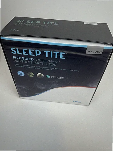 MALOUF Sleep Tite Omniphase Mattress Protector Waterproof Tencel FULL SIZE New