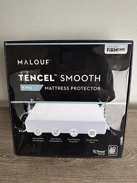 MALOUF Tencel Smooth KING Mattress Protector Waterproof Hypoallergenic