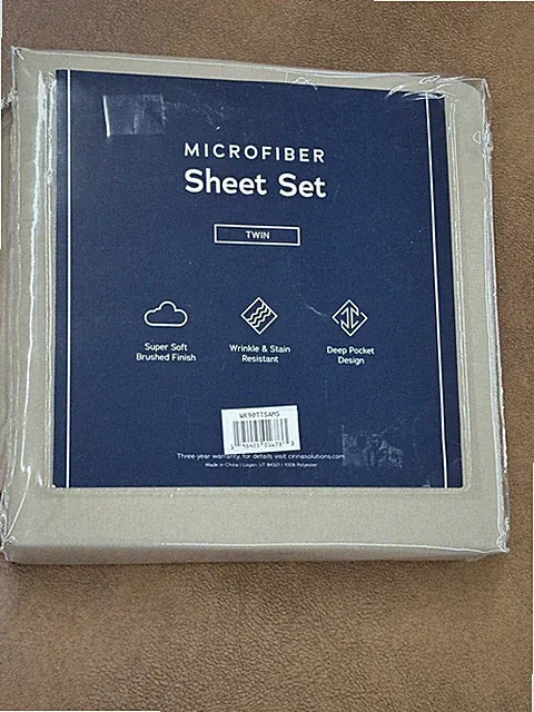 Malouf Weekender Super Soft Brushed Finish Microfiber Sheet Set Twin Sandstone