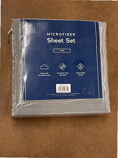 Malouf Weekender Super Soft Brushed Finish Microfiber Sheet Set Twin Slate Gray