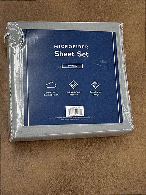 Malouf Weekender Super Soft Brushed Microfiber Sheet Set Twin XL Slate Gray