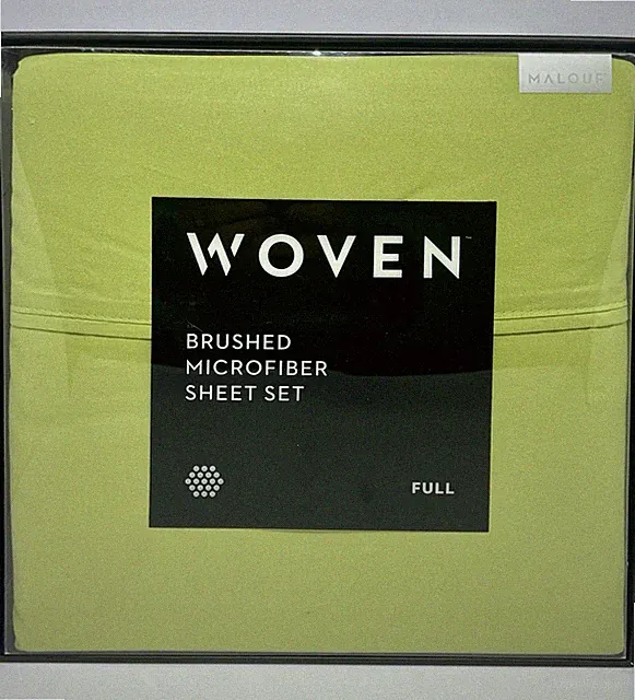 Malouf Woven Brushed Microfiber Full Sheet Set 4 piece set Fern Color New