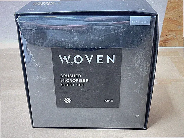 Malouf Woven Brushed Microfiber Polyester Sheet Set King Sized in Black