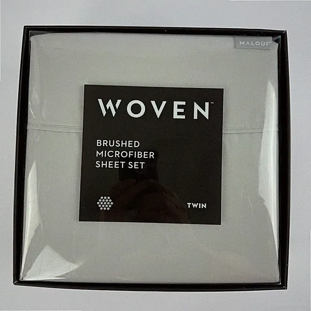 Malouf Woven Gray Brushed Microfiber Super Soft Luxury Sheets Sz TWIN MA90TTASMS