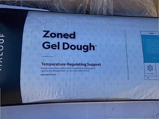 Malouf Zoned Gel Dough® Pillow - King Mid Loft ZZKKMPZG (NEW)