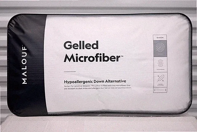 NEW Malouf Z Gelled Microfiber Hypoallergenic Pillow Queen Size