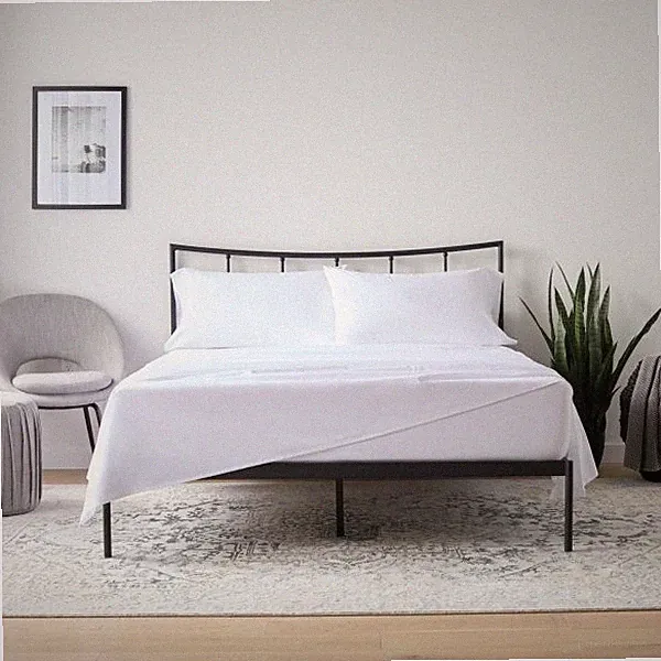 Queen White Cotton Sheet Set Percale Bedding Deep Pocket Sheets NIP