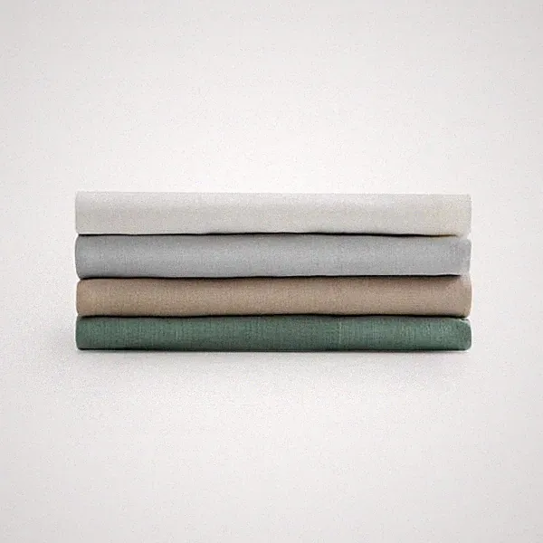 Split King Cotton Sheet Set Adjustable Bed Sand Fog Linen Weave Sheets